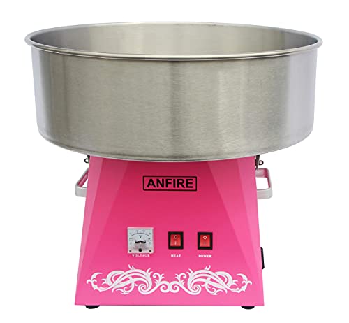 ANFIRE Commercial Electric Cotton Candy Machine Pink Candy Floss Maker for Kits or Party - Includes 10 Cones & Scoop