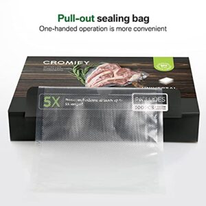 CROMIFY Vacuum Sealer Bags, 100pcs 11" x 16" Bags for Food Saver, Seal a Meal, Sous Vide, Food Preservation, BPA Free and Heavy Duty, Commercial Grade Pre-Cut Food Sealer Bags