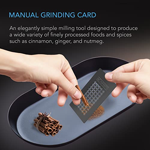 AC Infinity Grinder Card, Black Aluminum Milling Tool with Manual Grater Surface for Pepper, Spices, and Tea