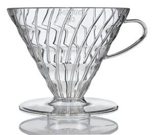 hario v60 plastic coffee dripper, size 03, clear