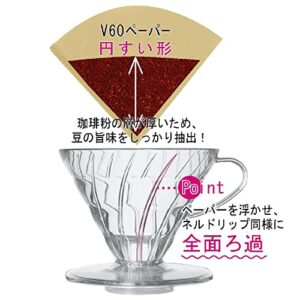 Hario V60 Plastic Coffee Dripper, Size 03, Clear