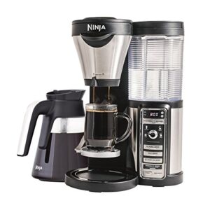 ninja coffee maker for hot/iced/frozen coffee with 4 brew sizes, programmable auto-iq, milk frother, 43oz glass carafe, and tumbler (cf080z)