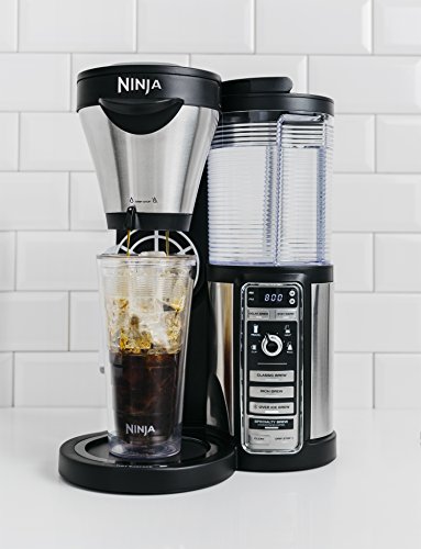 Ninja Coffee Maker for Hot/Iced/Frozen Coffee with 4 Brew Sizes, Programmable Auto-iQ, Milk Frother, 43oz Glass Carafe, and Tumbler (CF080Z)