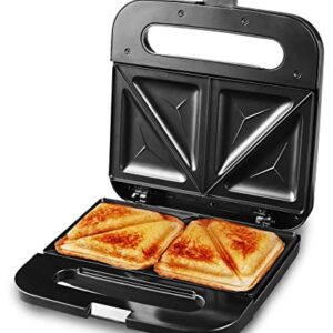 Elite Gourmet ESM2207SS Sandwich Panini Maker Grilled Cheese Machine Tuna Melt Omelets Non-stick Cooking Surface, 2 Slice, 750 Watts, Stainless Steel