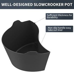 Silicone Slow Cooker Liners for Crockpot & Hamilton Beach Slow Cookers 6 Quart,Reusable Silicone Slow Cooker Divider Insert, Silicone Liners,Dishwasher Safe Cooking Liners for 6 QT Pot