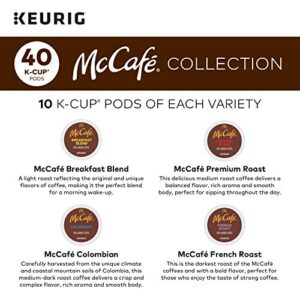 Keurig K-Mini Coffee Maker, Single Serve K-Cup Pod Coffee Brewer, Black with McCafe Classic Collection Variety Pack K-Cup Coffee Pods, 40 Count