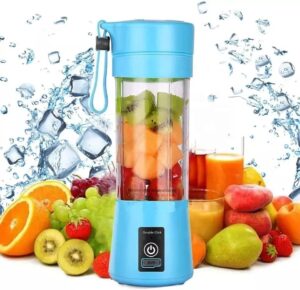 titanfinity portable and rechargeable battery juice blender, personal size blenders with usb rechargeable, mini juicer smoothie blender travel size 380ml, personal blender for shakes and smoothies (blue)