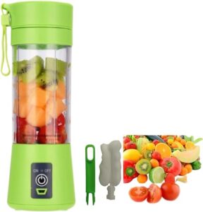 personal blender for shakes and smoothies, personal size blenders with usb rechargeable blender bottles travel 380ml (green)