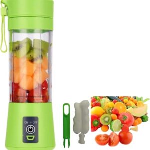 Personal Blender for Shakes and Smoothies, Personal Size Blenders with USB Rechargeable Blender Bottles Travel 380ML (Green)