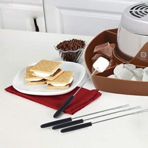 ULTICOR Electric Flameless Stainless Steel Marshmallow S'mores Maker, with 4 Compartment Tray, and 4 Roasting Forks, Indoor Safe, for Parties and Fun Times, Safe for Kids with Adult Supervision