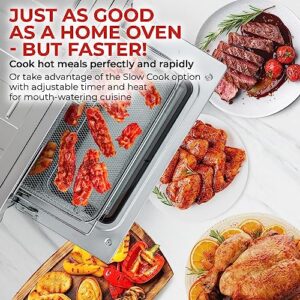 Zulay Airfryer Toaster Oven - Large Toaster Oven Countertop - Large Air Fryer Oven with 21 Functions - 26.4Qt Capacity Stainless Steel Convection Oven with Toast, Bake, Rotisserie & Dehydrate Options