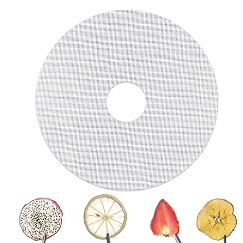 OUOSY 7Pcs Reusable Dehydrator Sheets For Dehydrator, Round Silicone Dehydrator Mats For Fruit, 13 inch Premium Non Stick Food Dryer Mesh Sheet (7 Pack, 13 x 13‘’), 13 x 13 In, White