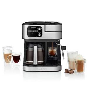 Cuisinart Coffee Center Barista Bar 4-In-1 Brew Options Coffeemaker (Black) Bundle with Cup and Saucer Set, Roast and Descaling Liquid (4 Items)