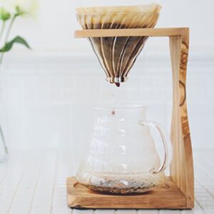 Hario V60 Olive Wood Pour Over Stand Set