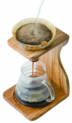 Hario V60 Olive Wood Pour Over Stand Set