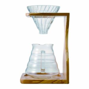 Hario V60 Olive Wood Pour Over Stand Set