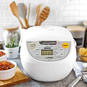 Tiger JBV-S18U 10-Cup Microcomputer Controlled 4-in-1 Rice Cooker (White)