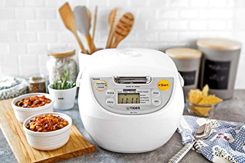 Tiger JBV-S18U 10-Cup Microcomputer Controlled 4-in-1 Rice Cooker (White)