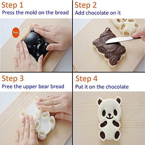 Excelity® Cute Panda Bear DIY Sandwich & Rice Cutter, Cake Bread Toast Mold Maker