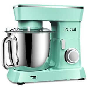 upgraded household stand mixer for peicual 800w 10+p speed high-performance tilt-head electric kitchen mixer 5.5 qt stainless steel bowl with dough hook flat beater wire whisk & splash guard