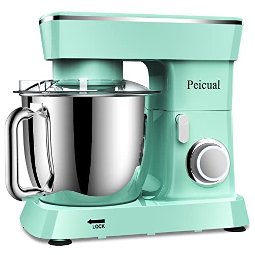 Upgraded Household Stand Mixer for Peicual 800W 10+P Speed High-Performance Tilt-Head Electric Kitchen Mixer 5.5 QT Stainless Steel Bowl with Dough Hook Flat Beater Wire Whisk & Splash Guard