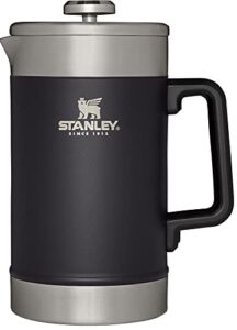 stanley french press 48oz with double vacuum insulation, stainless steel wide mouth coffee press, large capacity, ergonomic handle, dishwasher safe