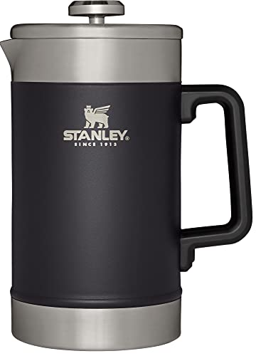 Stanley French Press 48oz with Double Vacuum Insulation, Stainless Steel Wide Mouth Coffee Press, Large Capacity, Ergonomic Handle, Dishwasher Safe