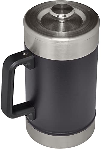 Stanley French Press 48oz with Double Vacuum Insulation, Stainless Steel Wide Mouth Coffee Press, Large Capacity, Ergonomic Handle, Dishwasher Safe