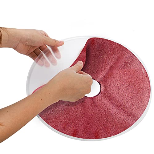 ZOOFOX 6 Pack Fruit Roll Sheets, Round Plastic Dehydrator Sheets with Edges, Reusable Dryer Mats for Fruit Leather, Meat, Beef jerky, Herb, Vegetable, BPA-Free
