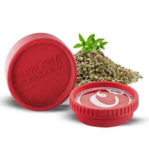 santa cruz shredder x cookies hemp grinder for herbs knurled top for stronger grip size medium 2.2" (2, red)