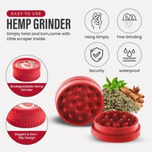 Santa Cruz Shredder x Cookies Hemp Grinder for Herbs Knurled Top for Stronger Grip Size Medium 2.2" (2, Red)