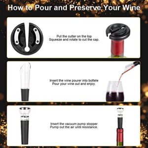 CIRCLE JOY Electric Wine Bottle Openers Set - Battery Powered Motorized Operated Cordless Automatic Corkscrew Opener Puller Kit with Attached Foil Cutter Stopper Wine Aerator Pourer, Stainless Steel