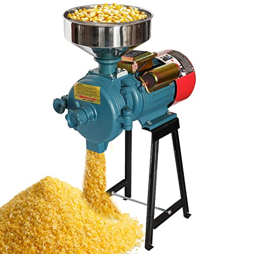 Electric Grinder, Woueniut High Power Adjustable Thickness Grain Mill Electric Dry Powder Machine for Spices Seeds Herb Rice Corn