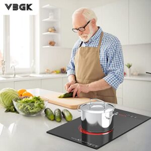 VBGK Electric Cooktop, Electric Stove Top with Touch Control, 9 Power Levels, Kids Lock & Timer, Hot Surface Indicator, Overheat Protection,110V 2000W induction cooktop