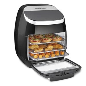 Hamilton Beach 11.6 QT Digital Air Fryer Oven with Rotisserie, 8 Pre-Set Functions including Dehydrator, Roaster & Toaster, 1700W, Black (35073)