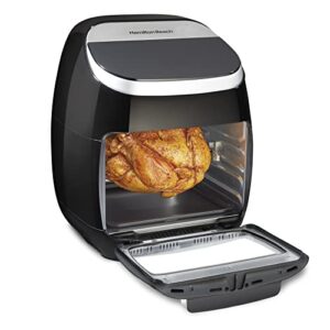 Hamilton Beach 11.6 QT Digital Air Fryer Oven with Rotisserie, 8 Pre-Set Functions including Dehydrator, Roaster & Toaster, 1700W, Black (35073)