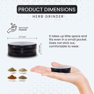 Small Thin Herb Chromium Crusher Grinder 2 inch (Black Color)