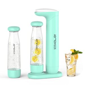 sodaology sparkling water maker soda maker with two 1l bpa free reusable bottles (co2 cylinder not included)
