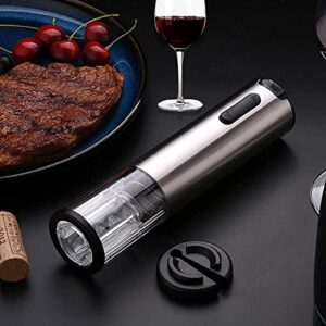 Electric Wine Opener Rechargeable, GOSCIEN Automatic Wine Bottle Opener 4-in-1 Set Gift, Upgraded Electric Wine Corkscrew with Foil Cutter, Vacuum Stopper and Wine Pourer, Battery Indicator Light