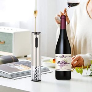 Electric Wine Opener Rechargeable, GOSCIEN Automatic Wine Bottle Opener 4-in-1 Set Gift, Upgraded Electric Wine Corkscrew with Foil Cutter, Vacuum Stopper and Wine Pourer, Battery Indicator Light