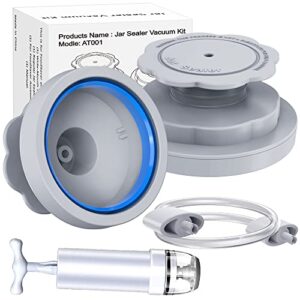 atecess jar sealer compatiable for foodsaver jar sealer/foodsaver vacuum sealer (tc-grey+pump)