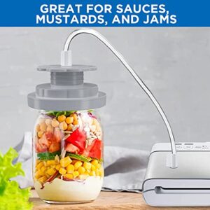 Atecess Jar Sealer Compatiable for FoodSaver Jar Sealer/FoodSaver Vacuum Sealer (TC-Grey+Pump)