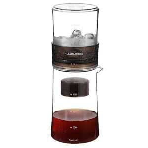 mhw-3bomber cold drip coffee maker iced brew dripper coffee maker with adjustable water flow dutch coffee,borosilicate glass 600ml 2-4cup id5900