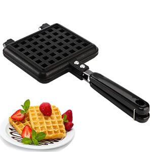 Dicunoy Pan Waffle, Nonstick Waffle Maker Pan, Stove Top Waffle Skillet for Belgian Waffles Sandwich Toaster, Breakfast, 5.5" L x 5.1" W, Sandwich Maker