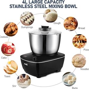 KBS 4Qt Large Stand Mixer, Double Mixing Blade with Fully Stainless Bowl,Dough Mixer Dough Maker with 180W High Speed & Pure Copper motor, 6 Useful accessories, Dishwash Safe