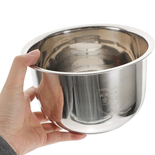 UPKOCH Inner Cooking Pot 2L Stainless Steel for Rice Cooker and Instant-pot Use Rice Cooker Liner Rice Cooking Container Rice Maker Accessories for Rice Maker Cooker