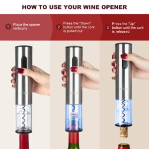 Secura Electric Opener, Foil Cutter, Wine Aerator, Automatic Electric Wine Bottle Corkscrew Opener Set