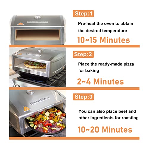 BakerStone Pizza Box, Gas Stove Top Oven (Stainless Steel)