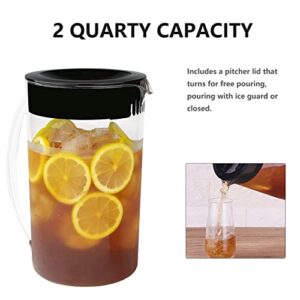 KINGTOO Iced Tea maker with Pitcher, 2qt Ice Tea Coffee machine for Sweet Tea and Ground Coffee, Black