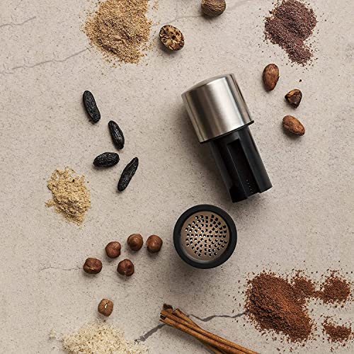 Microplane Manual Spice Mill - Cinnamon Grinder and Nutmeg Grater (Stainless Steel)